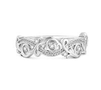 Jeulia Sterling Silber Ring Damen Art Deco Infinity Verlobungsring Ewigkeitsringe Zirkonia Kristall Eheringe mit Schmuckschatulle für Geburtstag, Weihnachten, Valentinstag (Silber, 63(20.2))