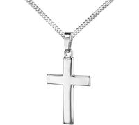 JEVELION Anhängerkette Kreuz Anhänger 925 Sterlingsilber - hochglanz Silberkreuz - Schmuck für Damen Mit hochwertiger Schmuck-Kette 925 Silber - Kettenlänge 70 cm.