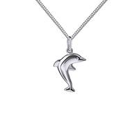 JEVELION Delfin-Anhänger für Damen und Kinder Kettenanhänger + Zertifikat und Halskette Kettenlänge: 50 cm