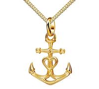 JEVELION Goldanhänger Anker Gold Anker Gold Anhänger Maritim 333 Gelbgold 8 Karat / 8K Gold für Damen, mit Halskette 55 cm