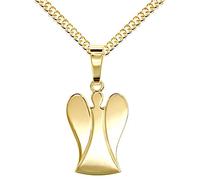 JEVELION Goldkette Schutz-Engel-Anhänger 585 Gold 14 Karat / 14K-Anhänger für Damen Kettenanhänger und Zertifikat Mit Kette Länge 60 cm