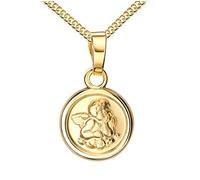 JEVELION Goldkette Schutz-Engel-Anhänger 585 Gold 14 Karat / 14K Kettenanhänger Mit Kette Länge 60 cm