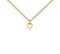 JEVELION Herzkette Herz-Anhänger Kettenanhänger für Damen Schmuckanhänger 585 Gold-Symbol der Liebe. Mit Kette 925 Silber vergoldet - Kettenlänge 45 cm.