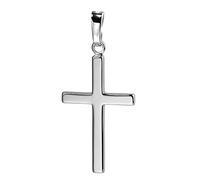 JEVELION Kreuz-Anhänger für Damen, Herren und Kinder als Kettenanhänger 585 Weiss-Gold 14 Karat in Hochglanz mit Schmuck-Etui