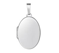 JEVELION Medaillon Anhänger für 2 Bilder 925 Silber Bild Amulett oval zum Öffnen für Damen mit Halskette und Schmuck-Etui
