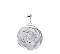 JEVELION Medaillon Rose 925 Silber runder Amulett Anhänger für 1 Bild zum Öffnen für Damen mit Schmuck-Etui