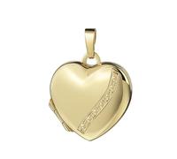 JEVELION Medaillon zum Öffnen 750 Gold Herz-Amulett 18 Karat / 18K für 2 Bilder + Halskette
