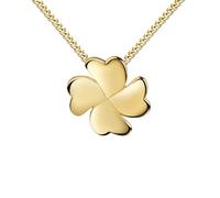 JEVELION Schmuckset Anhänger Kleeblatt massiv 333 Gold Glücksanhänger Goldschmuck für Damen. Mit Panzer Kette 925 Silber vergoldet - Kettenlänge 36 cm.