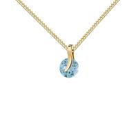 JEVELION Schmuckset Blauer Topas Edelstein Anhänger massiv 750 Gold / 18 Karat. Edelsteinschmuck für Damen. Mit Panzer Kette 925 Silber vergoldet - Kettenlänge 36 cm.