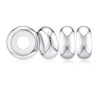 JEVIMORY 925 Sterling Silber Stopper-Charms für Armbänder, runde Abstandshalter für Bettelarmbänder für Frauen, Moyen, Sterling-Silber, Kein Edelstein