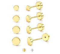 JeweBella 4 Paar Ohrringe Silber 925 Stecker Ohrstecker Silber 925 Damen Herren Hypoallergen Klein Kugel Punkt Cubic Zirkonia Ohrstecker Set Weißgold/14K Vergoldet Knorpel Ohrringe Set 2/3/4/5mm