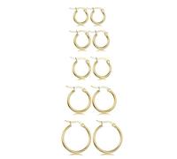 JeweBella 6 pairs 5 Paar Hoop Kleine Creolen für Damen Mädchen Set Hypoallergen Chirurgenstahl Ohrringe Creolen Sleeper Knorpel Ohrringe Creolen Silber für Kinder Frauen Medizinische Creolen