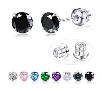 JeweBella G23 Titan Ohrringe Damen Herren Hypoallergen Medizinische Ohrstecker Geburtsstein Zirkonia Ohrringe Silber Kinder Ohrringe Mädchen Männer Piercing Ohr Gesundheitsstecker Ohrringe