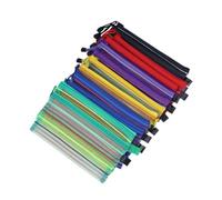 JEWEDECO 12 Stück Teiliges Mesh Reißverschluss Mäppchen Vielseitige Stifttasche mit Leichter Langlebiger Konstruktion für Büro Schule und Reisen Farblich Sortiert für Ordnung und Transport