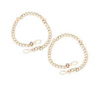 JEWEDECO 2 Stück Goldene Metall Taschenkette mit Schnallen Kettenriemen für Handtaschen und Geldbörsen als Jeansgürtel oder Schuhband Ersatz