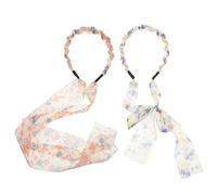 JEWEDECO 2 Stück pack Haarschmuck mit Blumen aus Polyester und Kunststoff Elegantes Haarband mit Schleifen für Damen und Mädchen Bequemes Tragen für Partys und Alltag