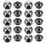 JEWEDECO 20 Stück Metallknöpfe mit Schaft Runde Silberne Pilzknöpfe aus Legierung für Anzug Blazer und Mantel Nähzubehör für Selbstgemacht und Kleidung