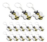 JEWEDECO 24 Stück Metall Schlüsselanhänger in Niedlicher Cartoon Bienenform Leicht und Kreativ als Schlüssel oder Taschenanhänger und Geschenkdekoration