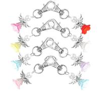 JEWEDECO 8stücke Schutzengel Schlüsselanhänger Set aus Feinem mit Befestigungstaschen als Hochzeit Gastgeschenke oder Taufe Mitgebsel Romantische Flügel Design für Zufällige Farbe