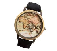 JEWEDECO Damenuhr mit Bronzefarbenem Gehäuse und Leinwandarmband Sportlich für Täglichen Gebrauch Zinklegierung und Canvas Schwarzes Armband