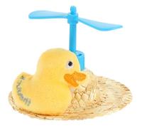 JEWEDECO Haustier Webhut aus Strohgewebe mit Atmungsaktivem Polyester Bequemer Sonnenhut für Haustiere Kreative Dekoration für Fotos und Täglichen Gebrauch Zufälliger Stil