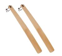 JEWEDECO Holz Schuhanzieher 2 Stück - 38cm Schuhlöffel mit Holzgriff Langlebiger Schuhhelfer für Herren und Damen Geeignet für Stiefel und Alltag