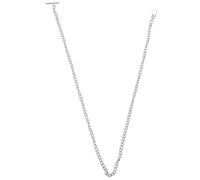 JEWEDECO Metall-taschenuhrkette Lang Vintage-Stil Mit T-Steg-Schnalle Für Männer Und Frauen Als Uhrenhalter Und Taschenschmuck Geeignet Silberfarben