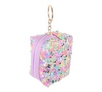 JEWEDECO Münzgeldbörse Schlüsselanhänger Klein Mit Pailletten Organizer Tasche Für Damen Münzbörse Wechselgeldbörse Winziger Beutel Münzbeutel Als Schlüsselanhänger