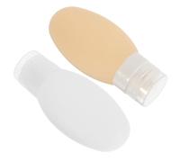 JEWEDECO Nachfüllbare Reiseflaschen mit Saugnapf 100 Ml 2 Stück aus Silikon und Pp Wiederverwendbare Reisebehälter Leicht zu Reinigen für Shampoo und Lotion Unterwegs