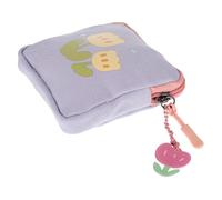 JEWEDECO Praktischer Quadratischer Canvas Wechselgeldbeutel mit Blumenmuster für Damen Kleine Münzen und Hygieneartikel für Unterwegs und Schule