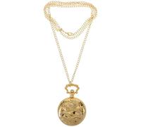 JEWEDECO Retro Taschenuhr Herren Damen Große Mechanische Taschenuhr aus Metall in Gold mit Kette Dekorative Vintage Uhr für Ältere Menschen und Alltag