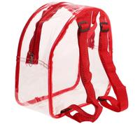 JEWEDECO Transparenter Kleiner Rucksack aus Pvc, Robust, Rot, Festival | Concerts und Travel, Einfache Kontrollen, Klare Sicht Inhalte, Leichtes Design, Schulanfang Deko