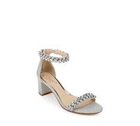 Jewel Badgley Mischka Damen Bronwen Sandale mit Absatz, Silber, 38.5 EU