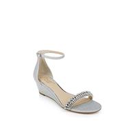 Jewel Badgley Mischka Damen Lora Keilsandale, Silber, 38.5 EU