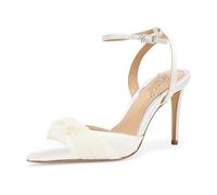 Jewel Badgley Mischka Federica Damen-Pumps, Elfenbeinfarbenes Satin, 38.5 EU