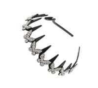 Jeweled Headband | Elegant Wavy Non-Slip Fine Comb Teeth | Shiny Crystal He