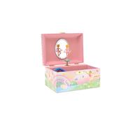 Jewelkeeper Girl's Musical Jewellery Storage Box with Spinning Ballerina, Rainbow and Gold Foil Design, Swan Lake Tune