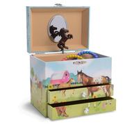 Jewelkeeper Musical Jewelry Box with 2 Pullout Drawers Horse and Barn