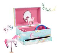 Jewelkeeper - Musikalische Schmuckkästchen Mädchen mit ausziehbarer Schublade, Regenbogen und Blau Einhorn Design - Spieluhr mit Das Beautiful Dreamer Song, Ideal Einhorn Geschenke für mädchen