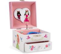 Jewelkeeper Prinzessin Spieluhr mit Ausziehfach - Schmuckkästchen Mädchen im Märchendesign - 12 x 11 x 9 cm Schmuckschatulle mit Tanz der Zuckerfee - Geschenk zur Kommunion oder Geburtstag