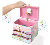 Jewelkeeper Schmuckkastchen fur Madchen Drehende Ballerina-Puppe zur Schwanensee-Melodie-Spieluhr Rosa Schmuckkastchen fur Madchen mit 2 Schu