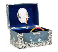 Jewelkeeper Spieluhr Schmuckkästchen - Musikalische Schmuckschatulle für Mädchen mit drehender Fee und Stern Design in Blau und Weiß - Schwanensee Melodie