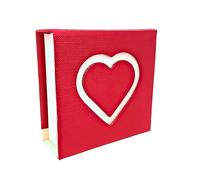 Jewellbox Quadratische romantische rote Herz-Schmuckschatulle für Halsketten und Armbänder, ideal für Hochzeiten, Anträge und besondere Anlässe, Größe 8 x 8 x 3 cm