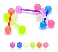 Jewellery Sleuth Zungenpiercing, leuchtend, 6er-Set, BioFlex-Zungen-Stäbe