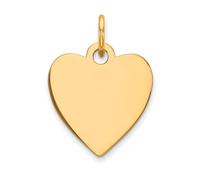 Jewelry Affairs Herzförmiger Charm-Anhänger aus 14 Karat Gold, gravierbar, 14 x 15 mm, Gelbgold, Kein Edelstein