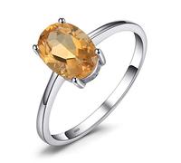 JewelryPalace Echt Edelstein Granat Citrin Peridot Blautopas Amethyst Ringe, Verlobungsring Promise Solitär Verlobung Ring Silber 925 Damen, Silberringe Damenring Antragsring Ringe, Damen Schmuck