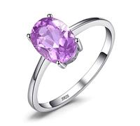 JewelryPalace Echt Edelstein Granat Citrin Peridot Blautopas Amethyst Ringe, Verlobungsring Promise Solitär Verlobung Ring Silber 925 Damen, Silberringe Damenring Antragsring Ringe, Damen Schmuck 55