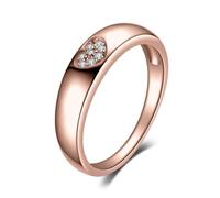 JewelryPalace Herz Liebe Verlobungsring Eheringe Damen, Zirkonia Ringe Trauringe Vorsteckring Hochzeitsringe Memoirering Ewigkeitsring Band Ringe Set, Damen Schmuck Rosegold 58