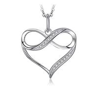 JewelryPalace Kette Liebe Herz Infinity Anhänger mit Zirkonia Stein 45CM, Ketten Silber Halskette Damen Silber 925 Collier Damen, Ketten Unendlichkeit für Mädchen,Schmuck für Frauen Valentinstag
