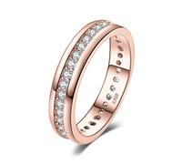 JewelryPalace Ringe Frauen Eheringe Ring Silber 925 Damen, Zirkonia Silberringe Trauringe Vorsteckring Hochzeitsringe Antragsring Memoirering Ewigkeitsring Ringe Set, Damen Schmuck Rosegold 58